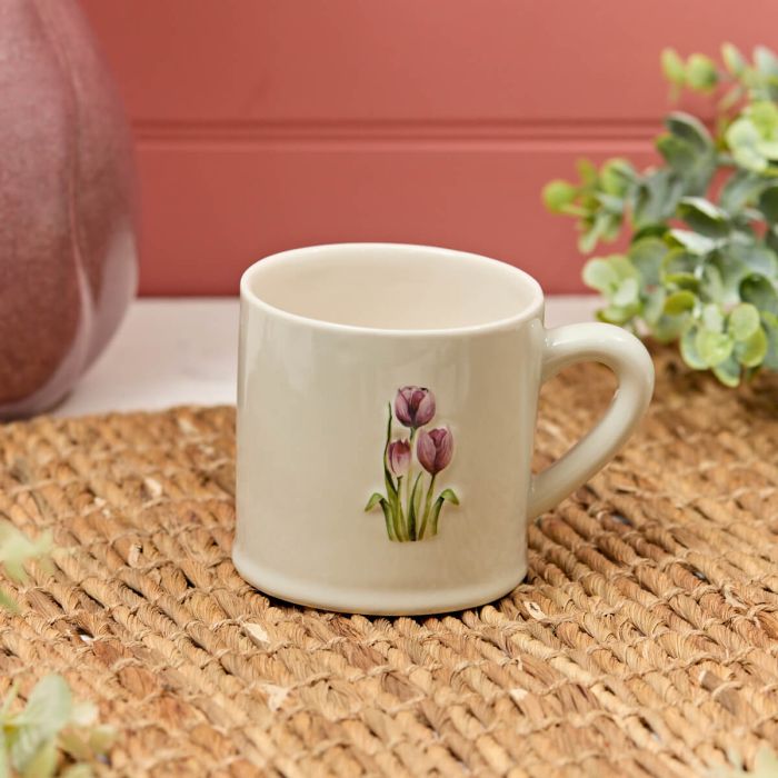 Stoneware Embossed Tulips Milk Jug, Mug & Large Jug