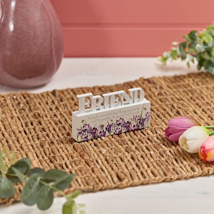 Floral Wooden Block With Verse - Mum Nan Sister Daughter Friend
