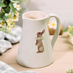 Spring Easter Stoneware Embossed Rabbit Milk Jug, Mug & Large Jug