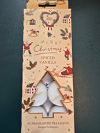 Fragranced Festive T-Lights - Cinnamon Spice, Spiced Vanilla & Mistletoe & Fir