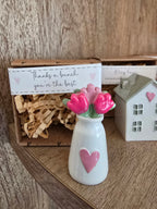 Tiny World Resin Keepsake In Box - Flower Vase House Angel Champagne Lucky Horseshoe Shooting Stars