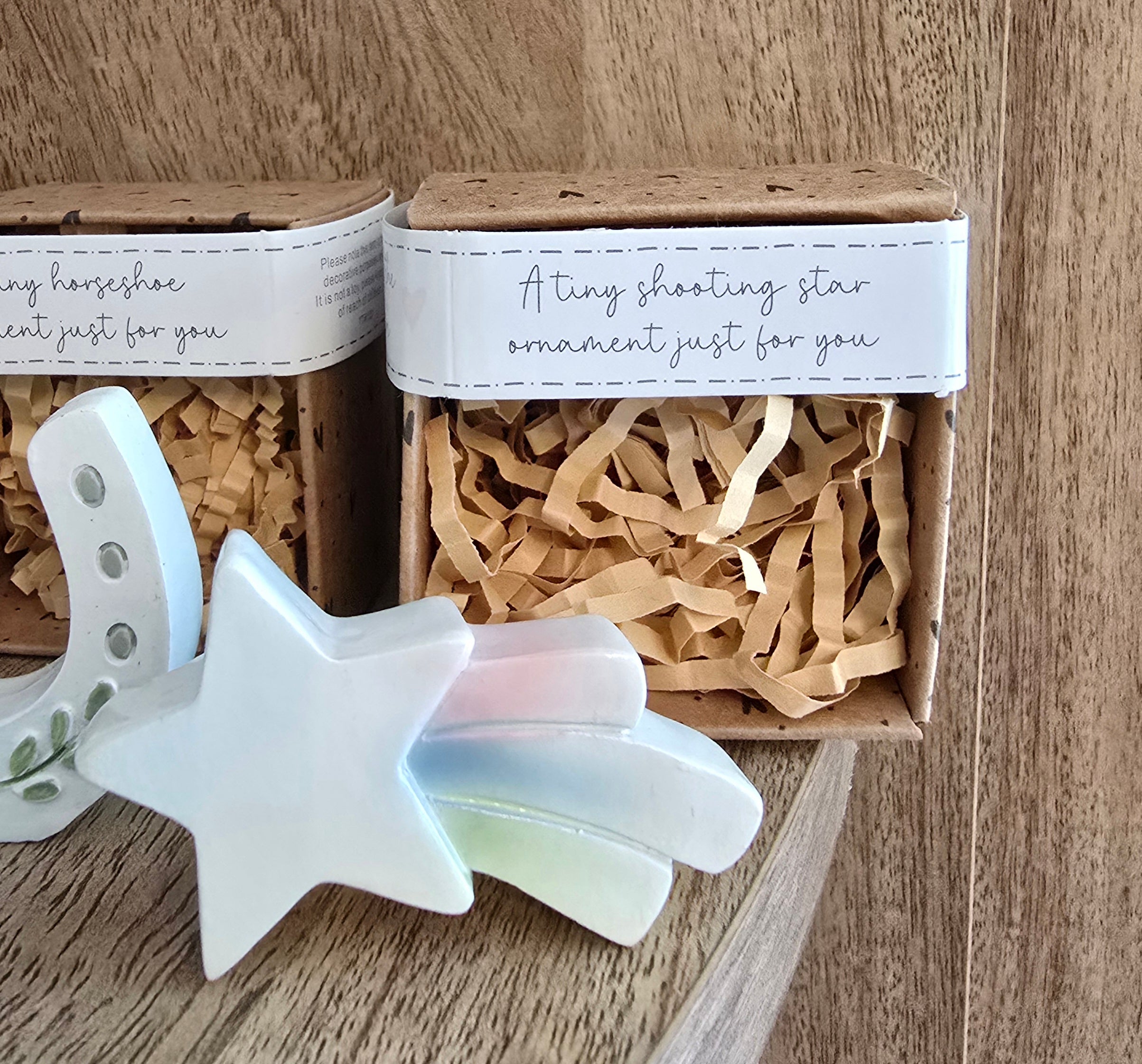 Tiny World Resin Keepsake In Box - Flower Vase House Angel Champagne Lucky Horseshoe Shooting Stars