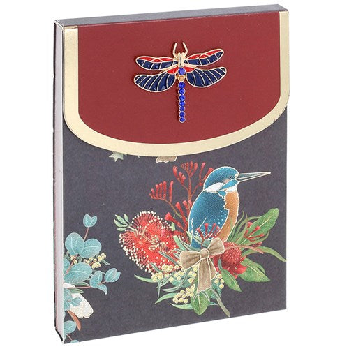 Charm Notebook - Butterfly Sunflower Leaf Dragonfly/Kingfisher