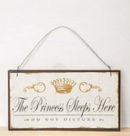 Princess Sleeps Here Wooden Plaque