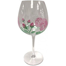 Load image into Gallery viewer, Pink Rose Hand Painted Wine Glass

