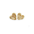 Filigree Gem Detail Heart Stud in Gold