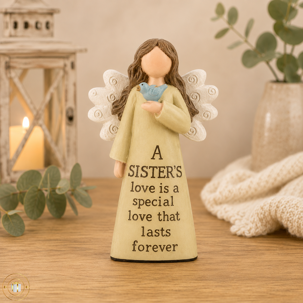 A Sister's Love Angel Ornament with Blue Bird