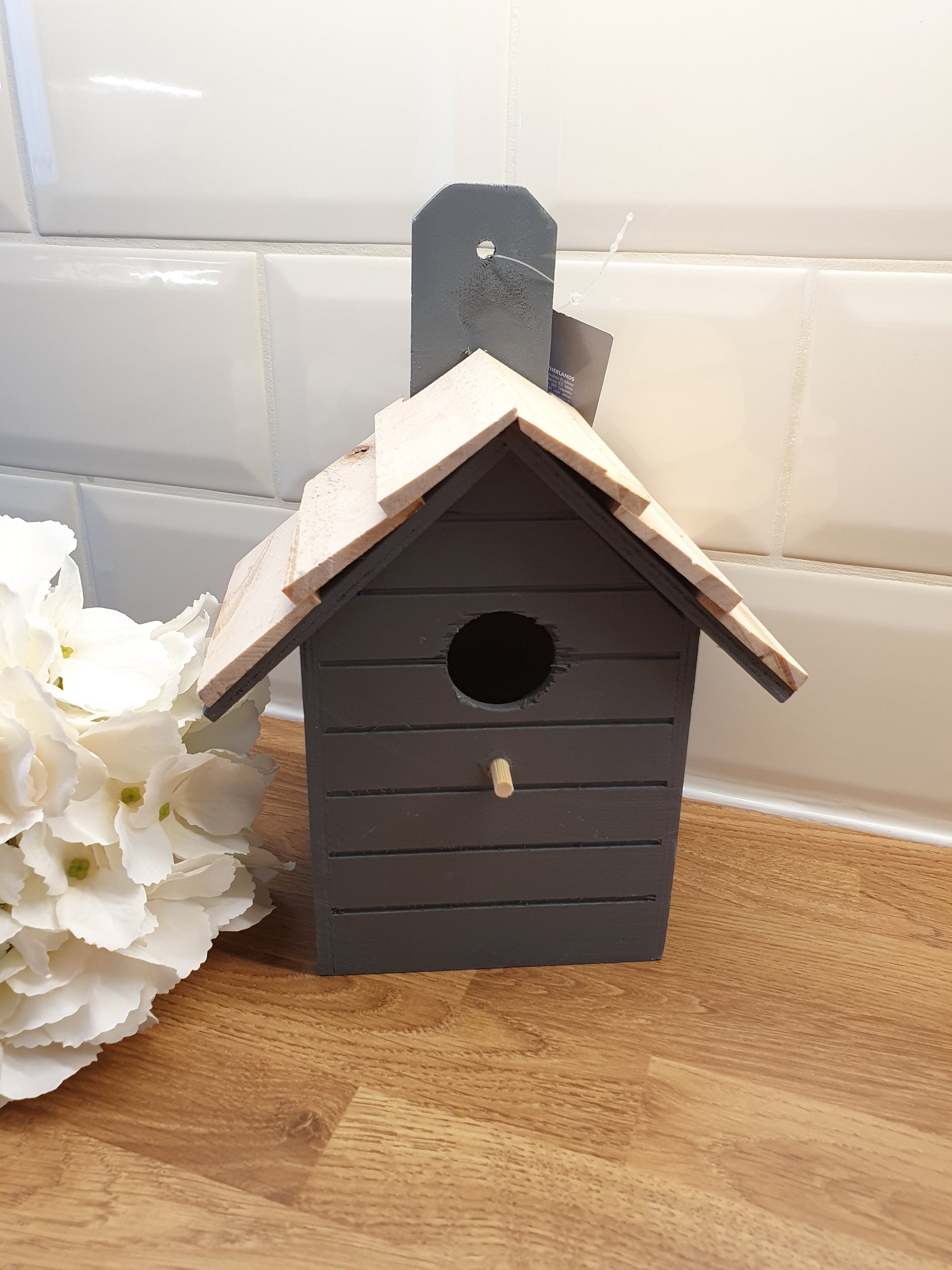 Wooden Bird House - Grey