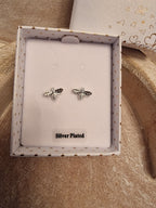 Honey Bee - Silver Plated Stud Earrings