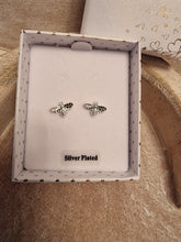Load image into Gallery viewer, Honey Bee - Silver Plated Stud Earrings
