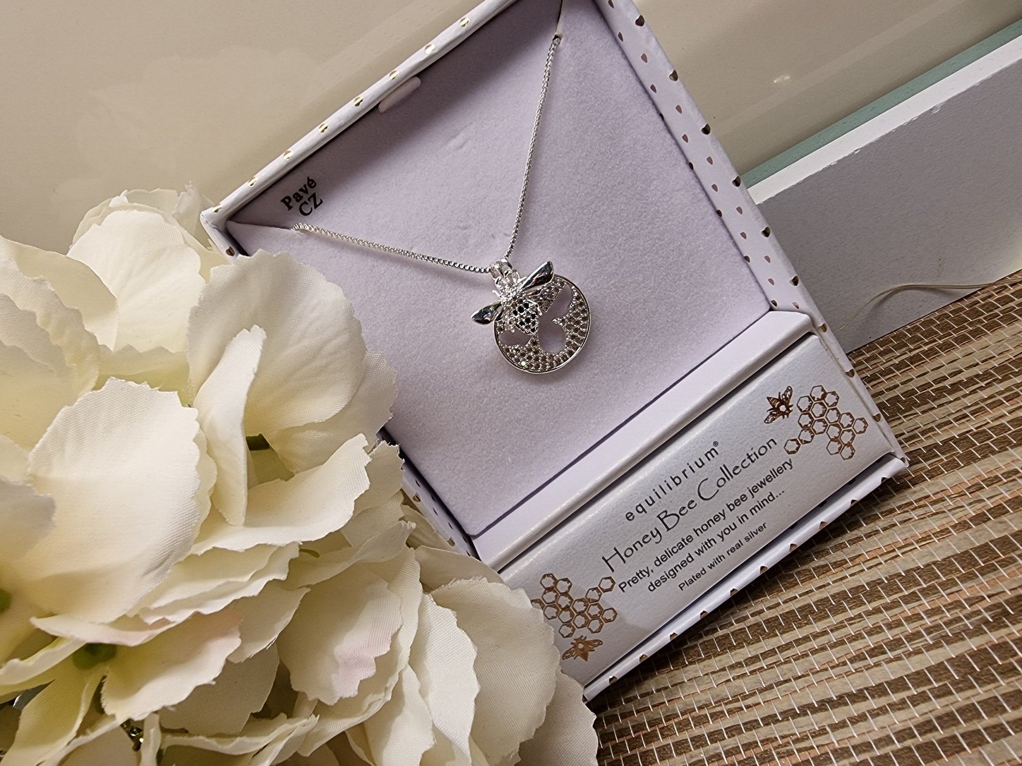 Honey Bee - Silver Plated Sparkly Necklace