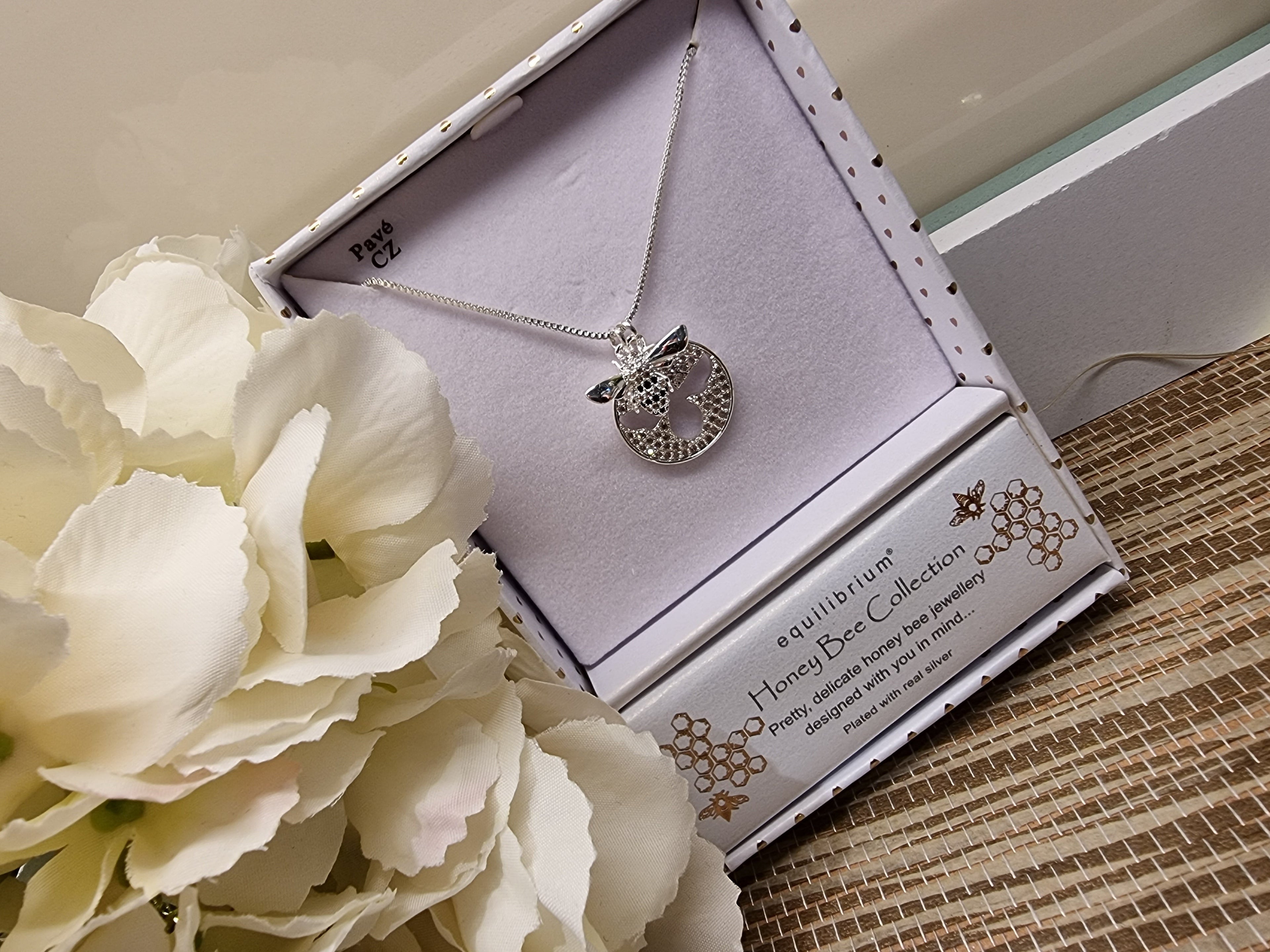 Honey Bee - Silver Plated Sparkly Necklace