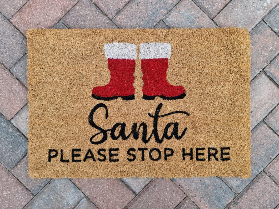 Santa Please Stop Here Doormat