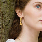 Vivienne - Textured Hoop Earrings In Gold