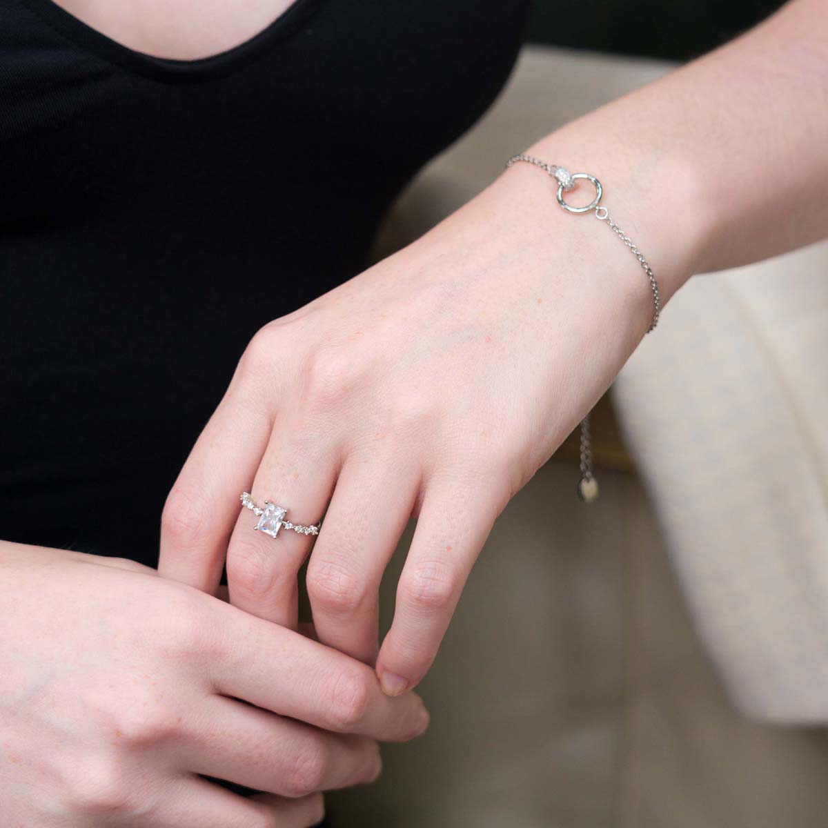 Vivienne - Cubic Zirconia & Crystal Silver Ring