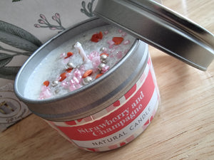 Sparkle Candle Tin - Strawberry & Champagne