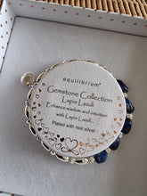 Load image into Gallery viewer, Gem Stone Textured Silver Bracelet - Lapis Lazuli
