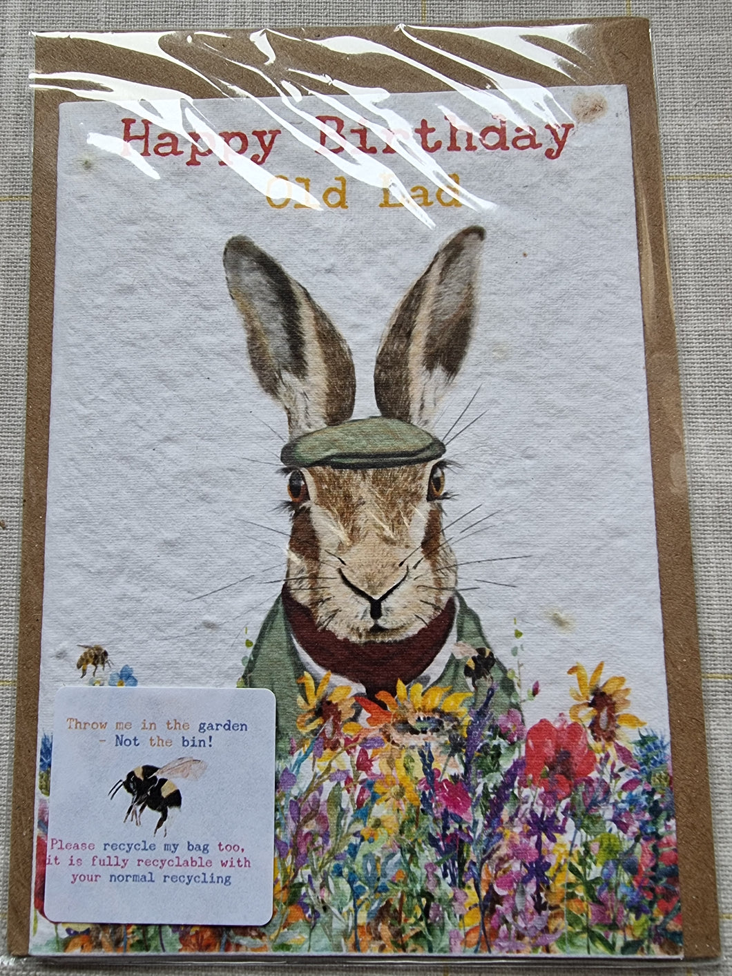 Happy Birthday Old Lad - Hare - Plantable Seed Card