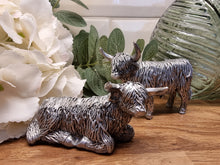 Load image into Gallery viewer, 2nd Silver Highland Cow - Minis x 2
