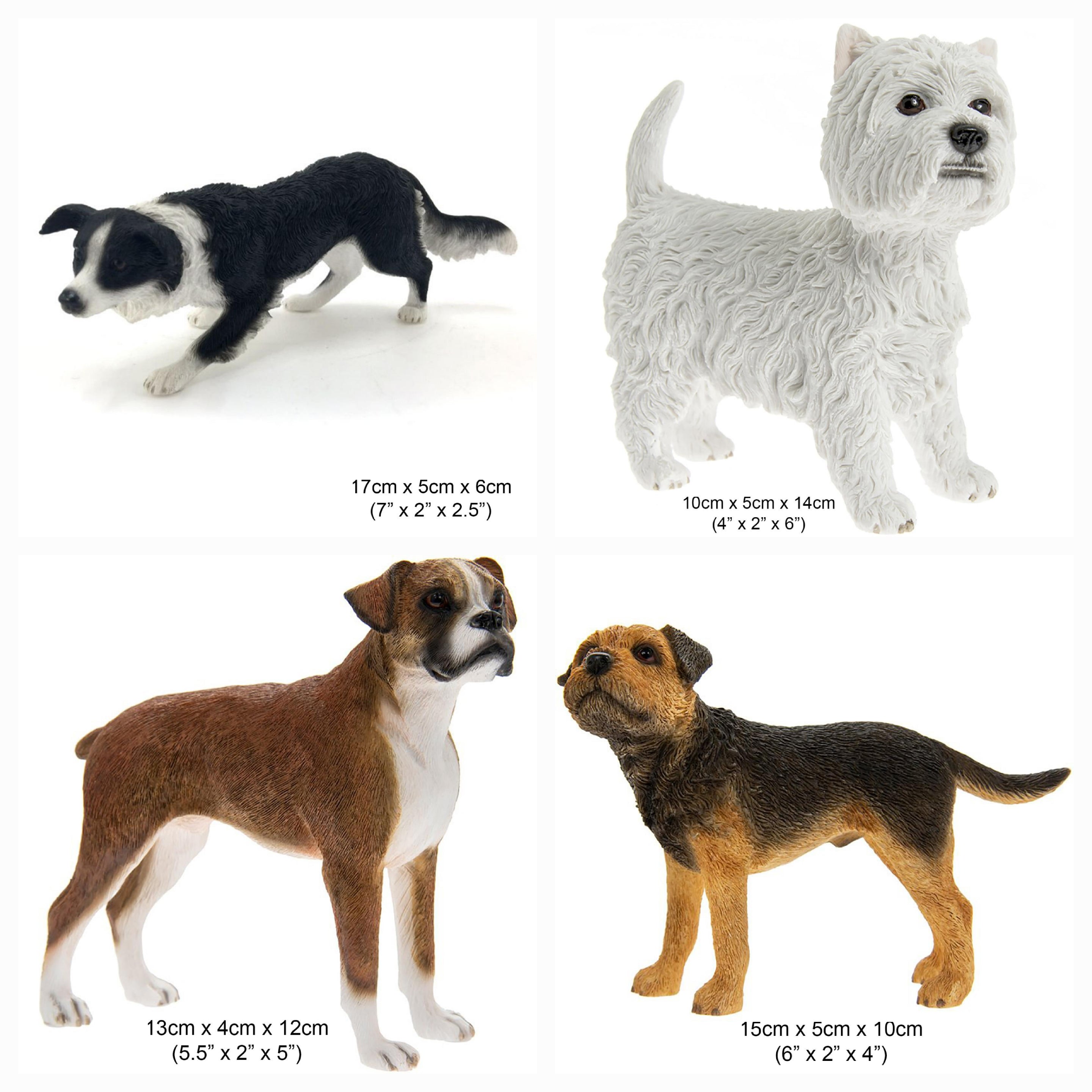 Dog Ornament - Westie Border Terrier Boxer Collie Sheep Dog