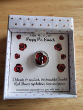 Load image into Gallery viewer, Poppy &amp; Diamante Pin Brooch
