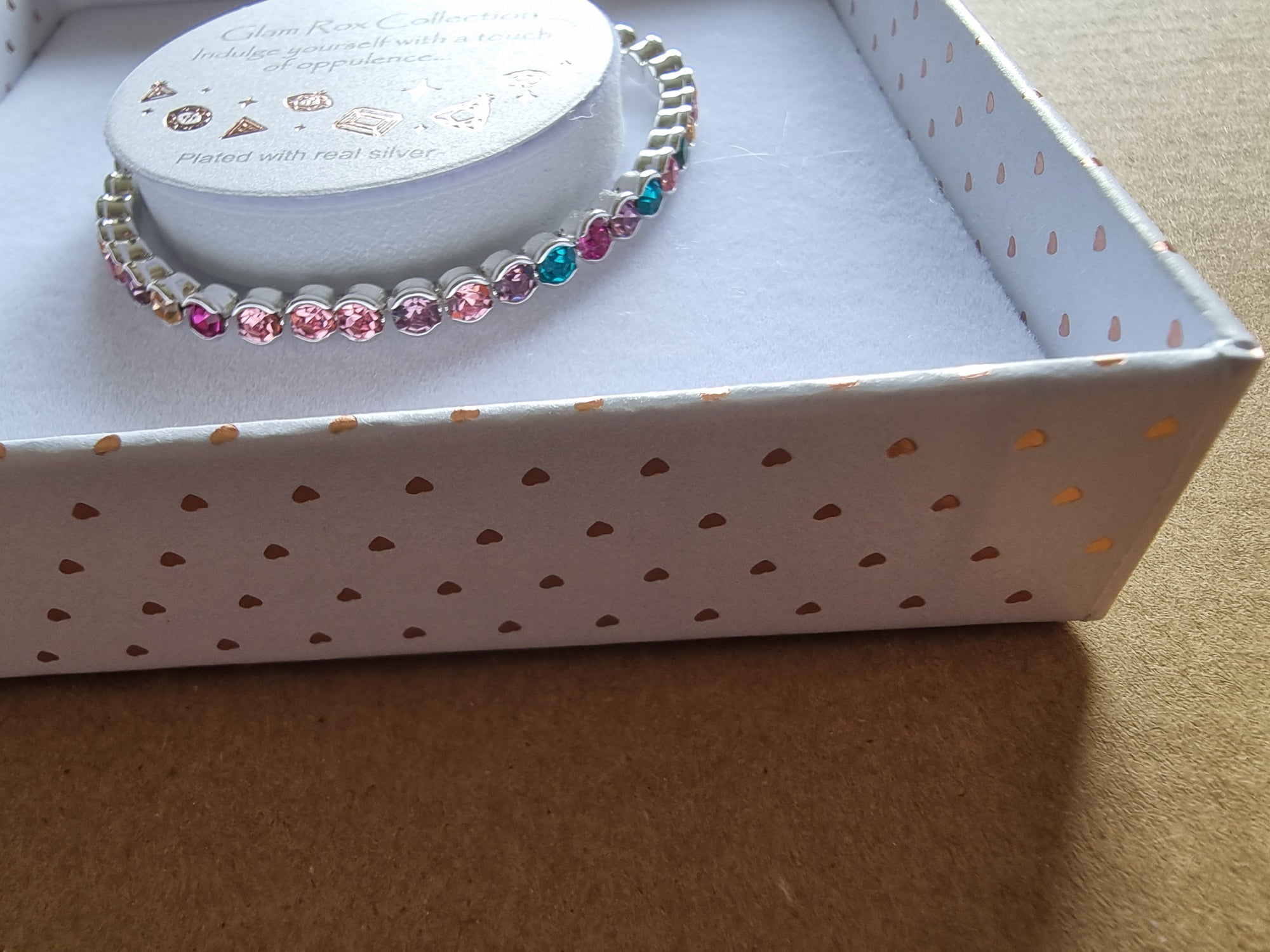 Glam Rox Silver Plated Tennis Bracelet