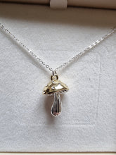 Load image into Gallery viewer, Back To Nature Two Tone Mushroom Necklace
