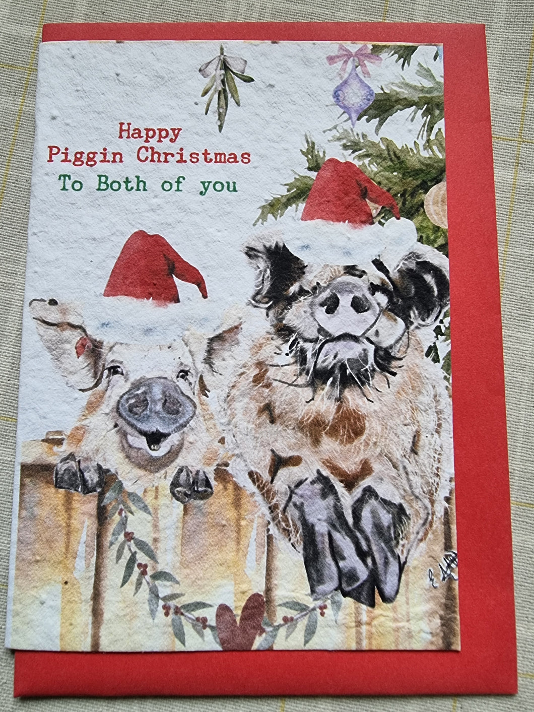 Happy Piggin Christmas - Seed Card