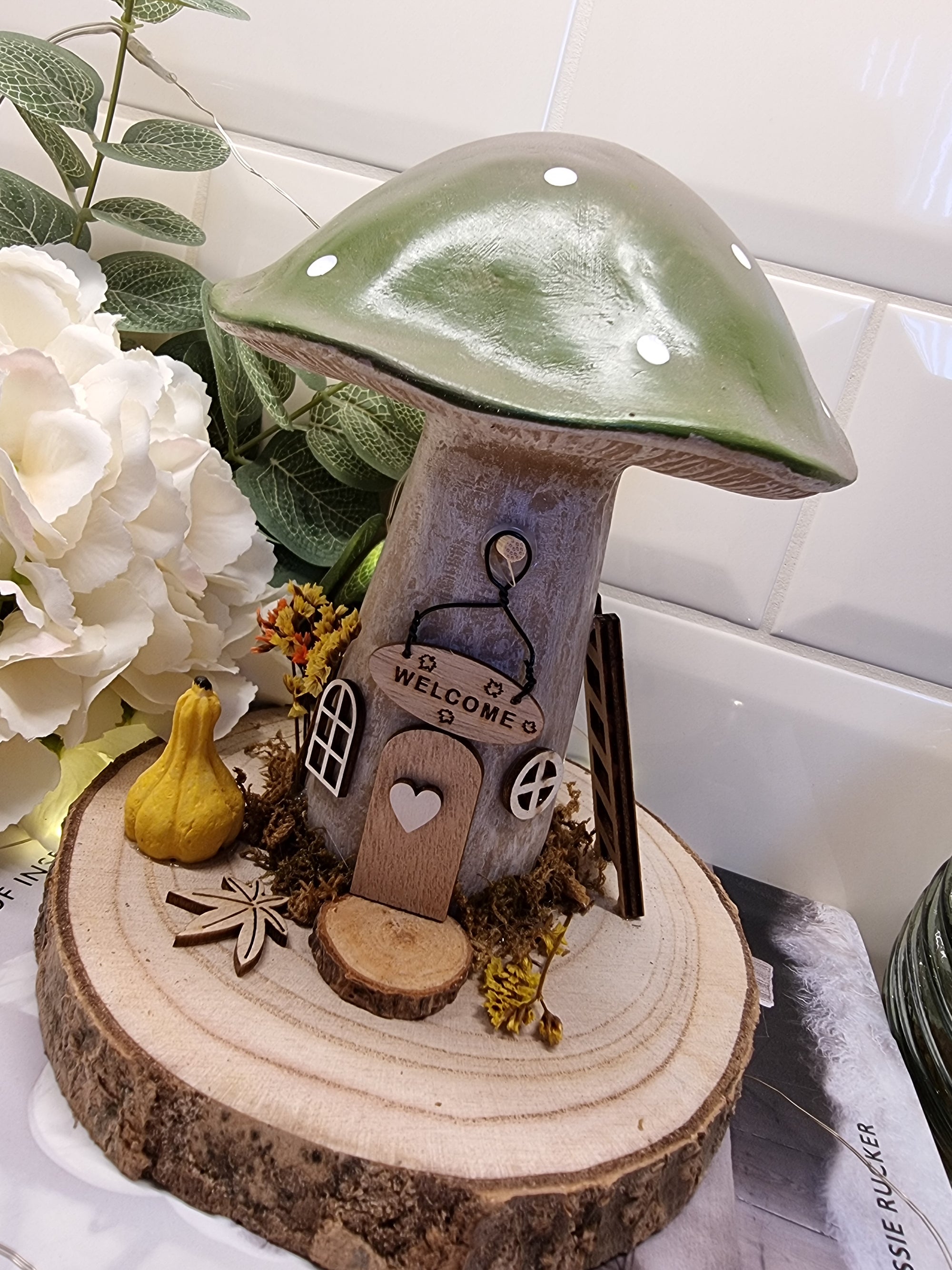 Mushroom Cottage With Gourd & Ladders or Squirrel & Acorn