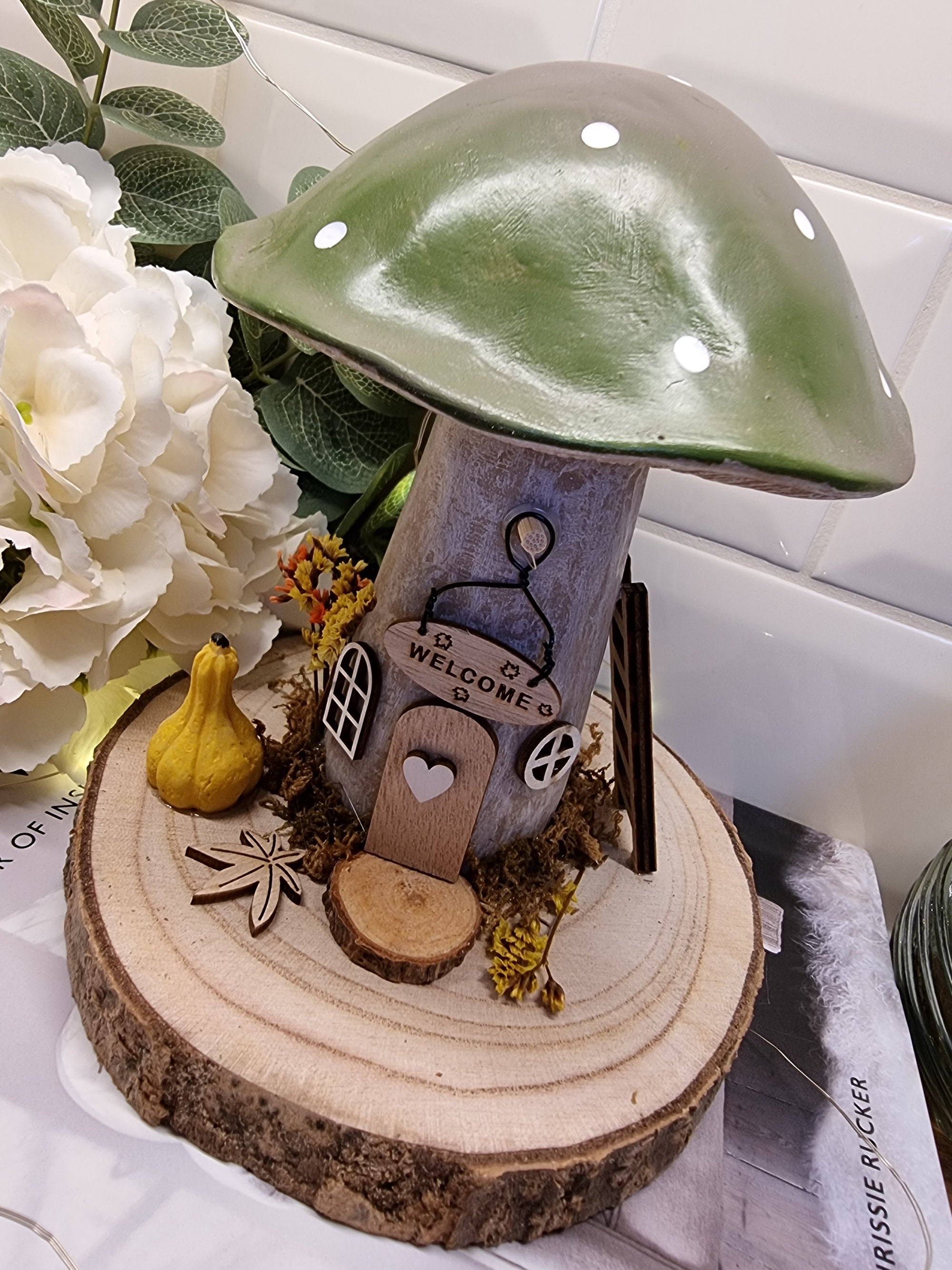 Mushroom Cottage With Gourd & Ladders or Squirrel & Acorn