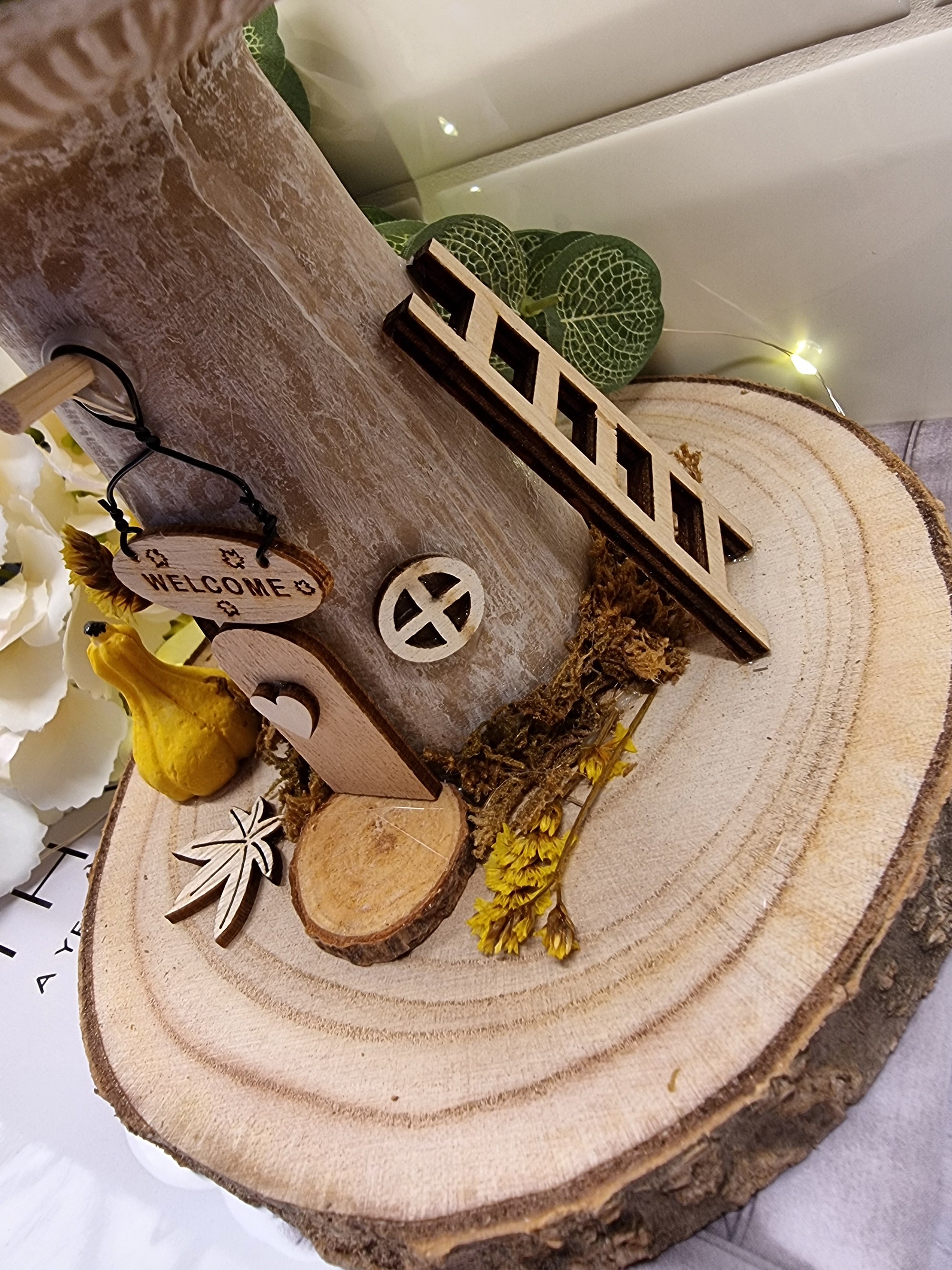 Mushroom Cottage With Gourd & Ladders or Squirrel & Acorn