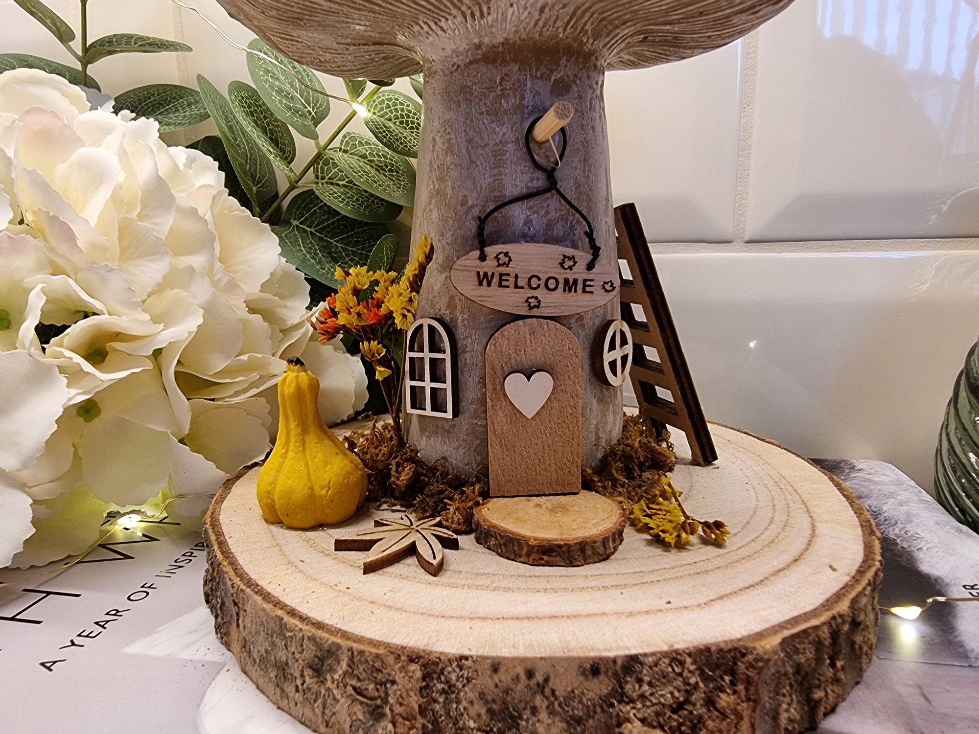 Mushroom Cottage With Gourd & Ladders or Squirrel & Acorn