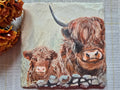 Highland Cow Slate Coaster