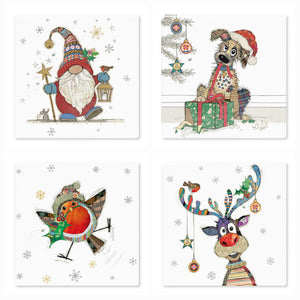 Christmas Bug Art Coaster - Gonk, Mutt/Dog, Robin, Rudolph