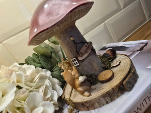 2nd Mushroom Cottage With Squirrel