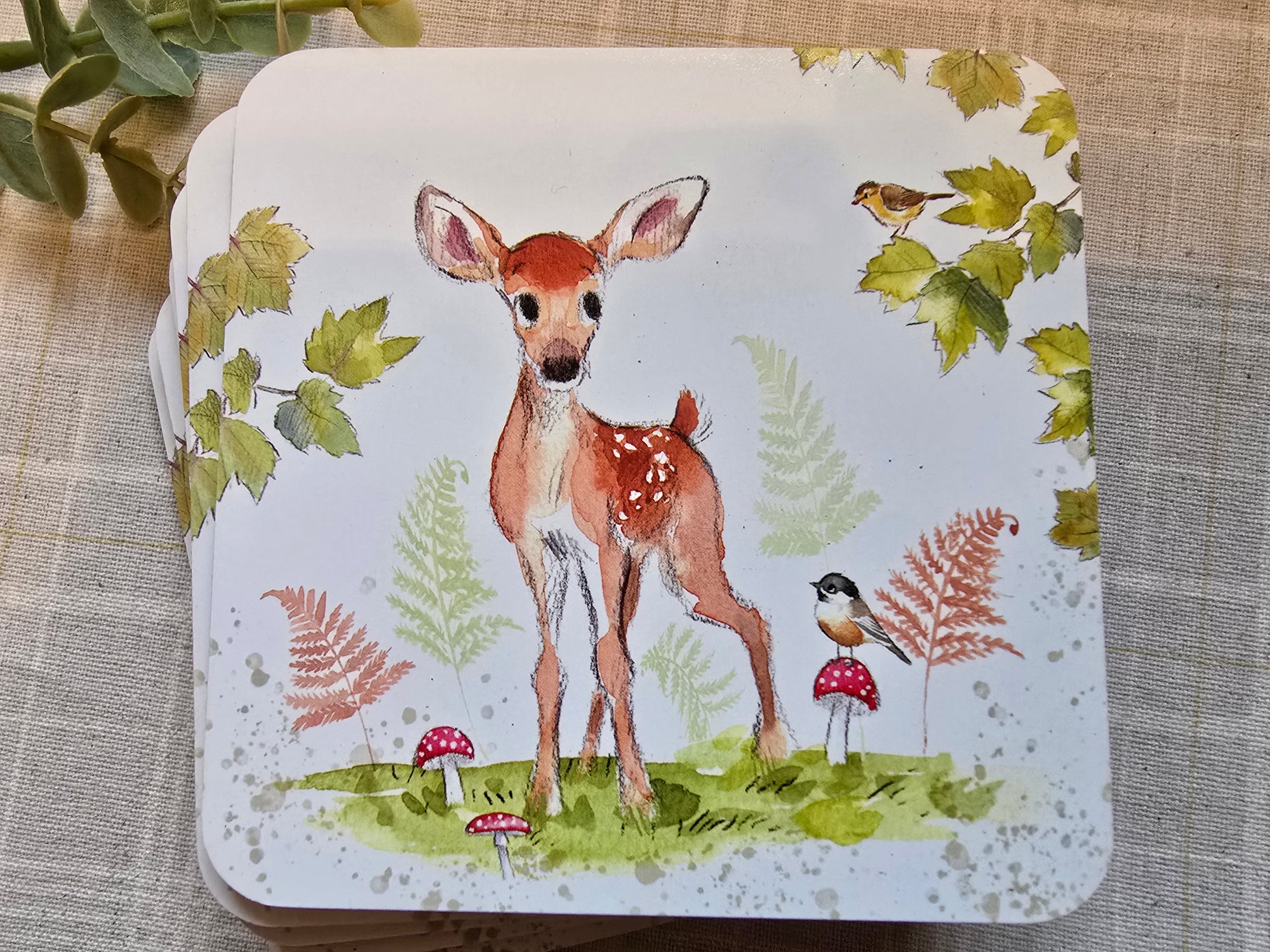 Paper Shed Bucklebury Wood Coaster 6 Designs - Set of 6