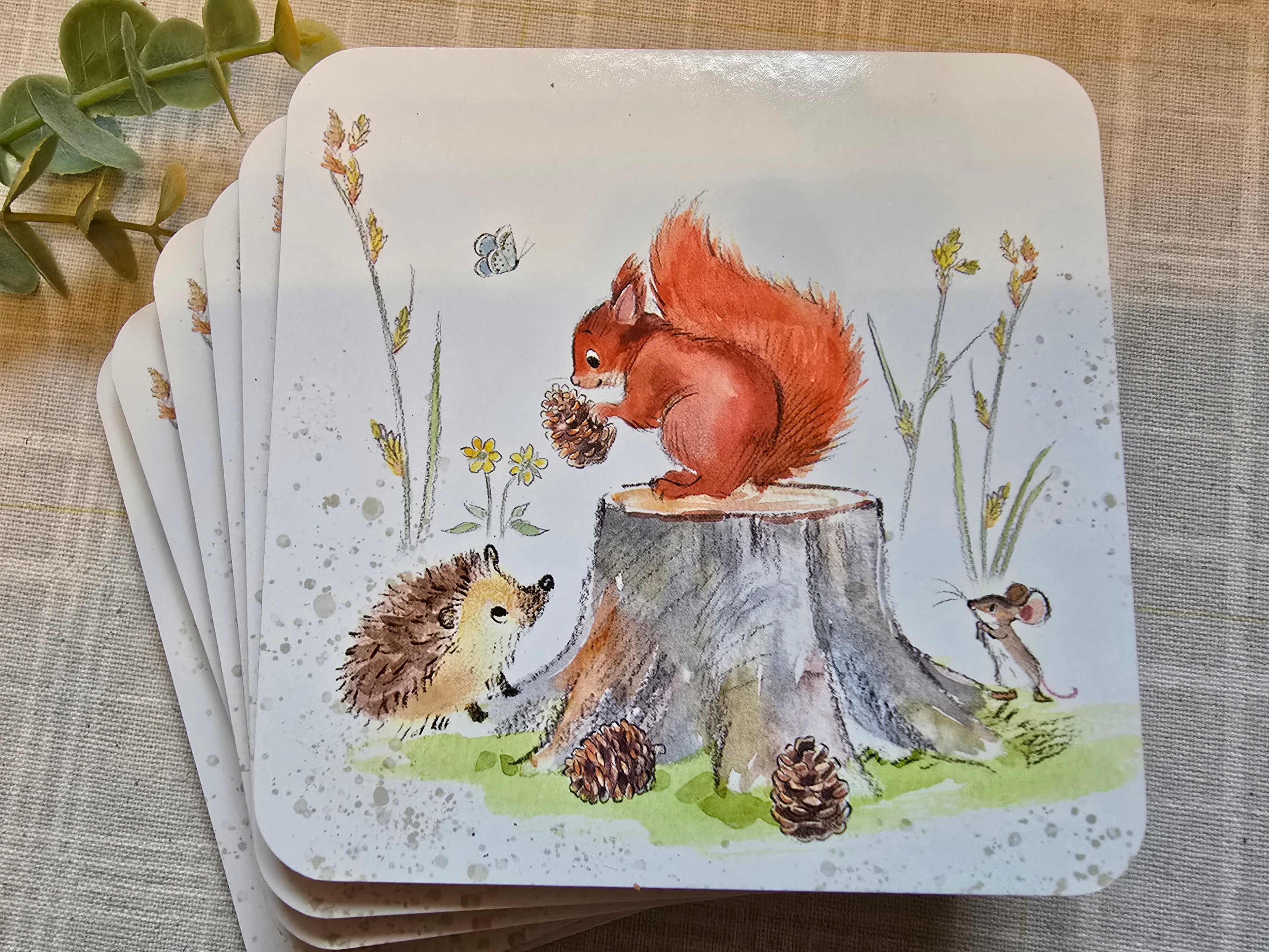 Paper Shed Bucklebury Wood Coaster 6 Designs - Set of 6