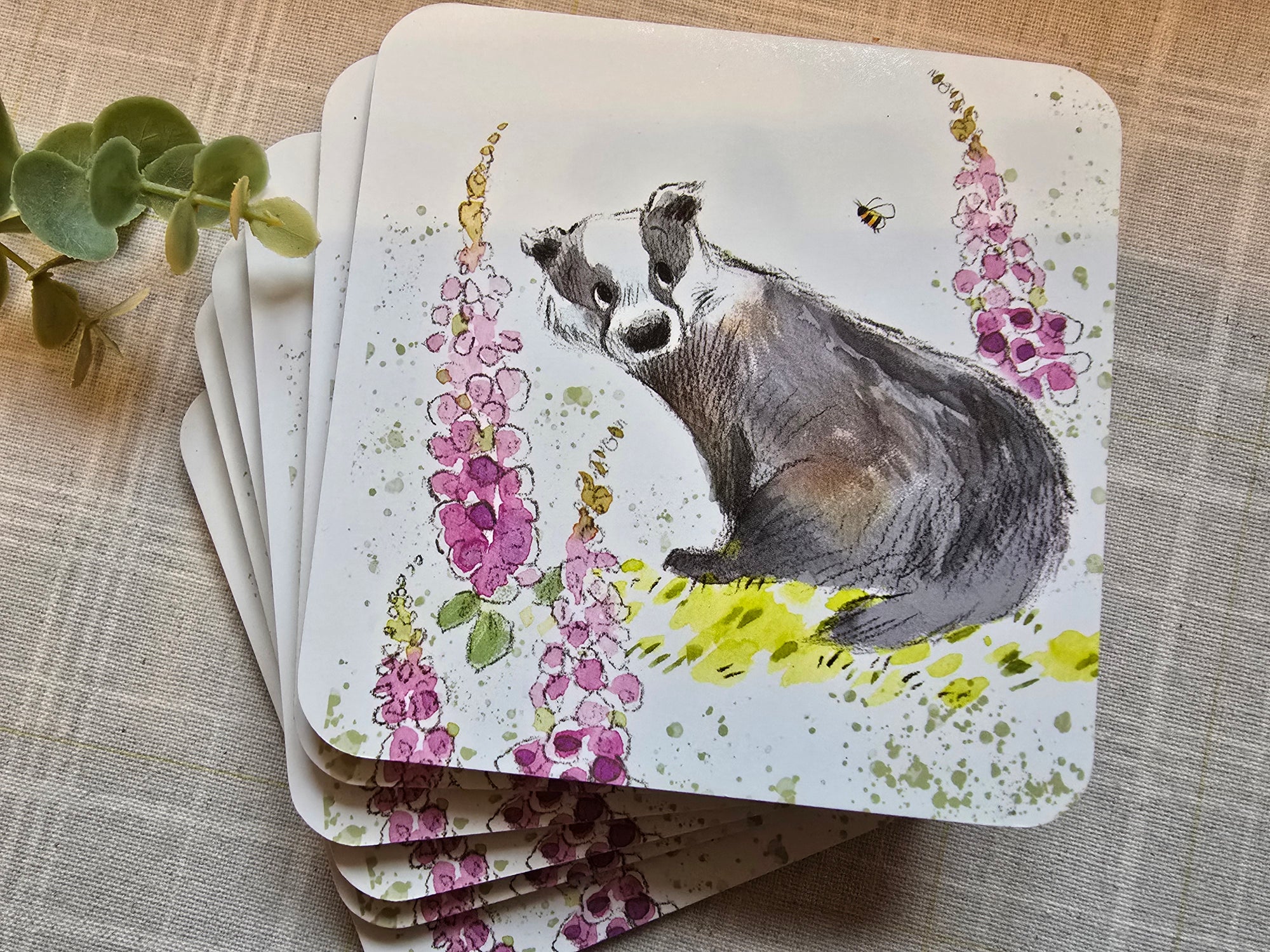 Paper Shed Bucklebury Wood Coaster 6 Designs - Set of 6