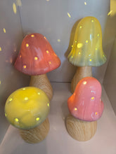 Load image into Gallery viewer, LED Mushroom Lamps ~ Pink &amp; Sage
