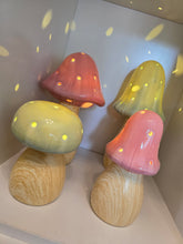 Load image into Gallery viewer, LED Mushroom Lamps ~ Pink &amp; Sage
