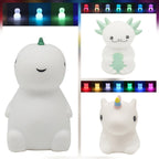Squishy Touch Lamp Dinosaur Unicorn Axolotl Night Light Children Kids Colour Changing Lighting