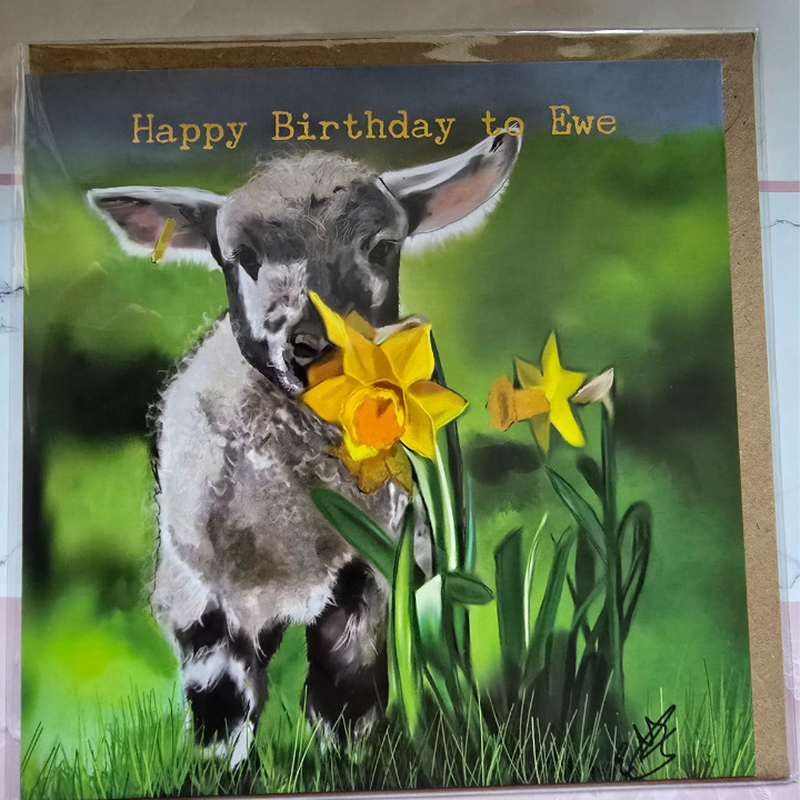 Happy Birthday To Ewe Card Spring Lamb Farming