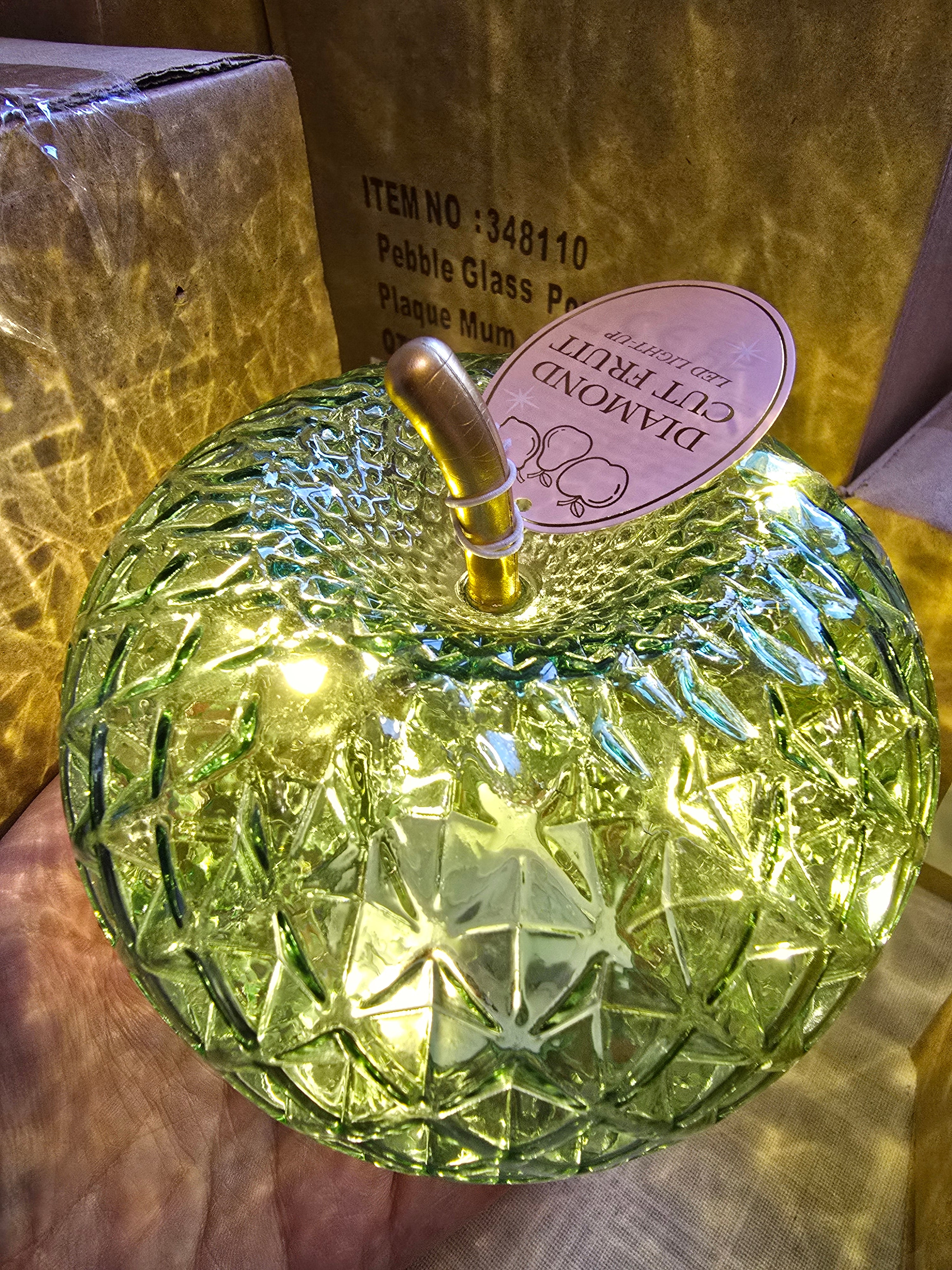 Diamond Cut LED Green Apple
