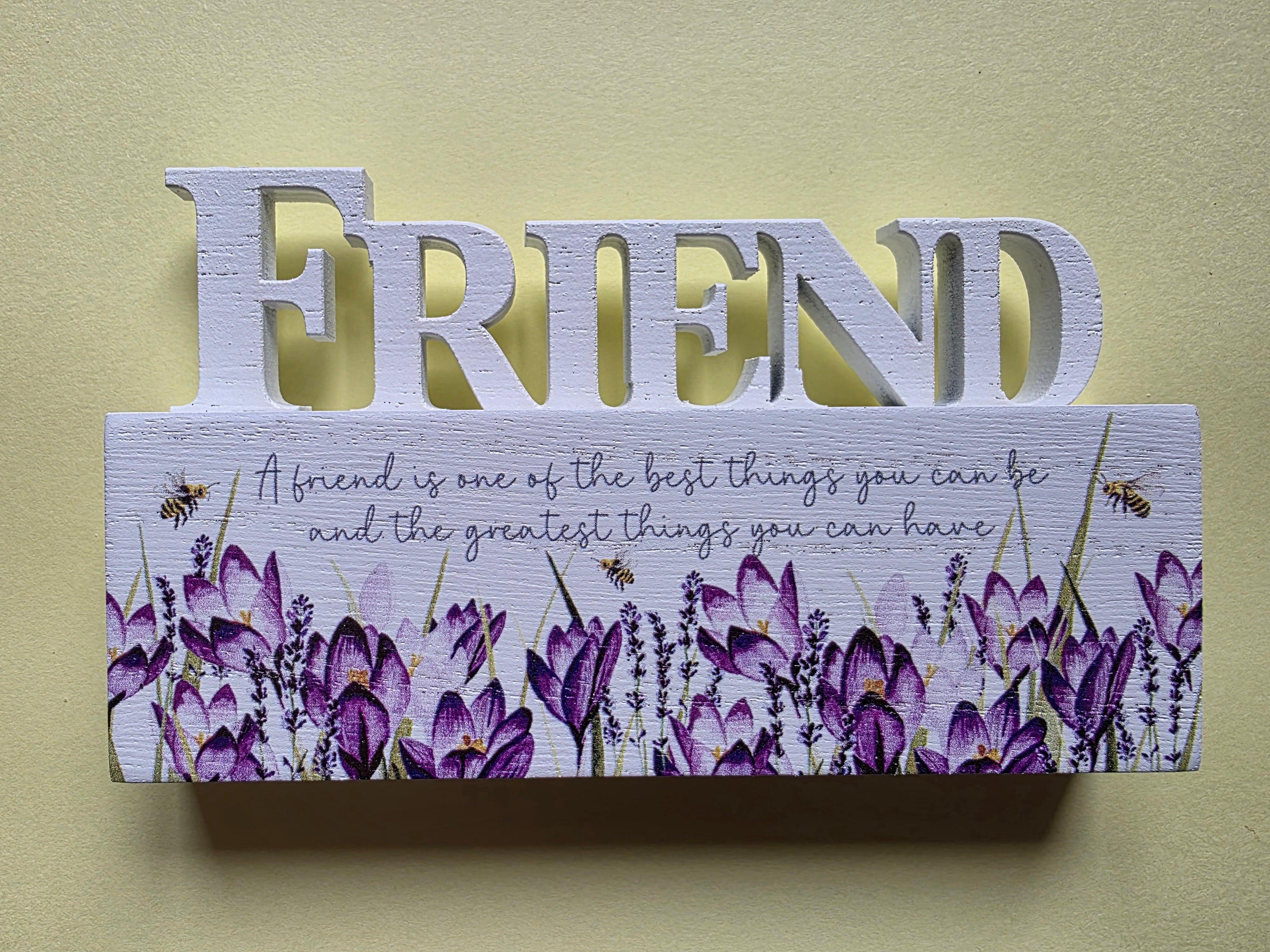 Floral Wooden Block With Verse - Mum Nan Sister Daughter Friend