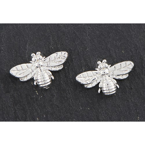 Honey Bee - Silver Plated Stud Earrings