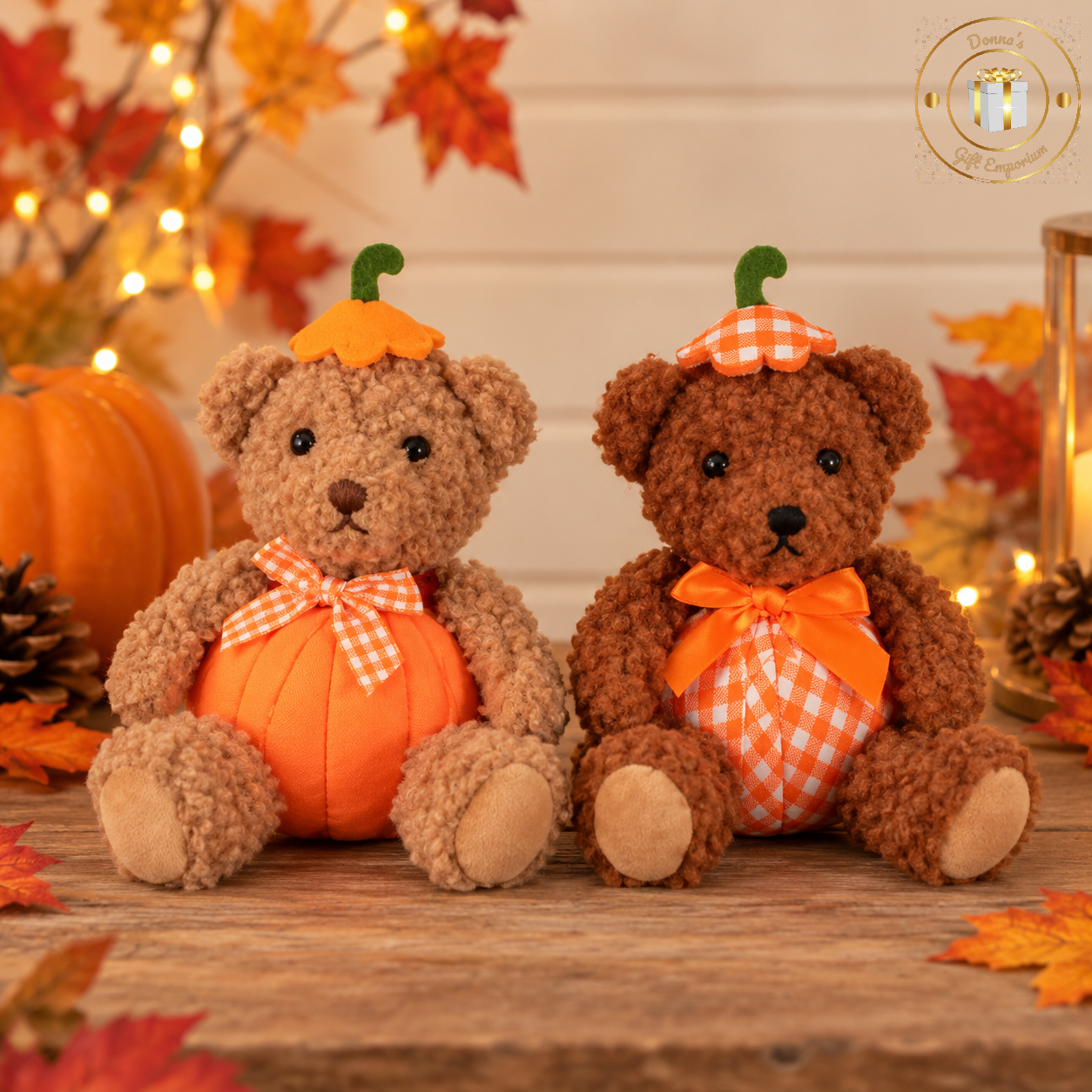 Autumn Pumpkin Teddy Bear Hanging Decorations – 11cm