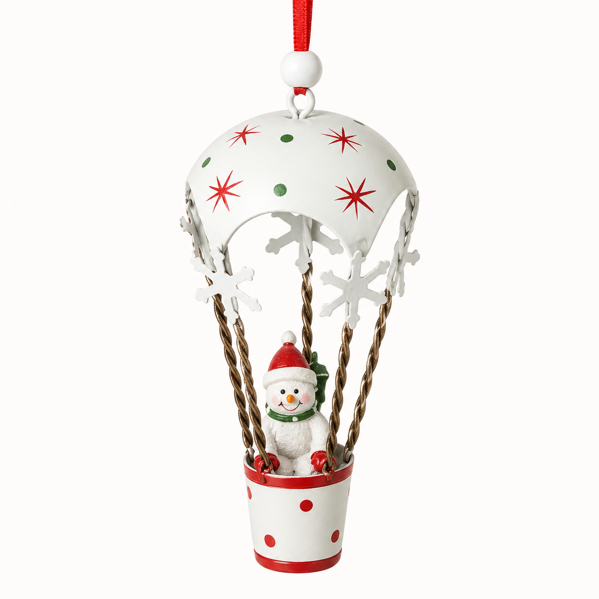 Snowman Hot Air Balloon Christmas Hanging Decoration