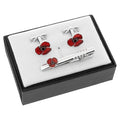 Poppy Cufflinks & Tie Pin