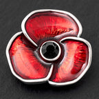 Equilibrium Silver Plated Poppy Brooch - Small
