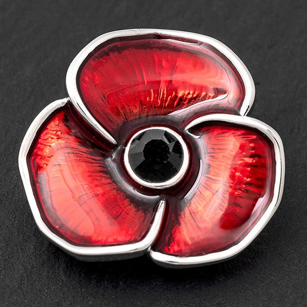 Equilibrium Silver Plated Poppy Brooch - Small